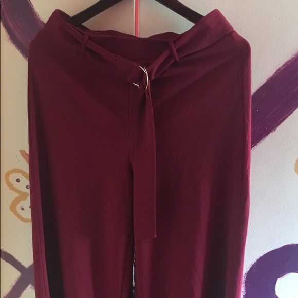Forever 21 Pants - Burgundy Wide Leg Pants w/ Belt